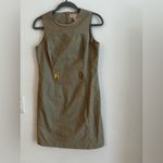 Michael Kors  Olive Green Sheath Dress Size 4 Gold Hardware Sleeveless Photo 4