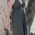 Adam Lippes COLLECTIVE Sage Green Halter Neckline Wide Leg Jumpsuit Size 6 Photo 5