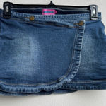 Edikted  Wrap Low Rise Denim Party Micro Mini Skirt Cotton Dark Blue Size Small Photo 0