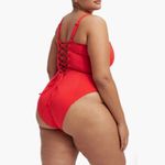 Good American Sculpt Lace Up Back Red One Piece Swimsuit Women’s Size 7/ 4XL Photo 1