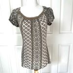 Anthropologie Testament floral green short sleeved blouse Photo 10