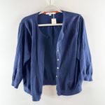 Boden 3/4 Sleeve Button Up Cardigan Sweater Navy Blue 18 Photo 1