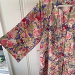 Vintage Pink Orange Floral Silky Robe Lingerie Size 14 plus Photo 2