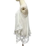 Raga  ANTHROPOLOGIE Small White Rayon Lace Trim Santa Clarita Boxy Flowy Boho Top Photo 1