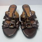 Sofft Brown Patent Leather Sandals Size 9W Photo 0