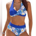 NEW Al'MAGE Women's High Waisted
Bikini Swimsuit Set Blue Size M Photo 0