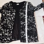 Emma James  Black and Gray Floral Blouse Sheer‎ Overlay Cardigan M Photo 6
