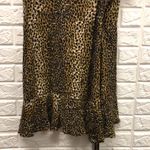 Audrey 3+1  leopard animal print ruffle bottom wrap‎ dress size L Photo 6