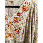 Savanna Jane Blouse 3X Yellow Pink Floral Embroidered Top Boho V Photo 6