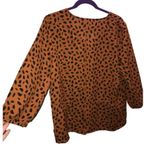 Everly NWT Peplum Leopard Print Blouse - Size Large Photo 6