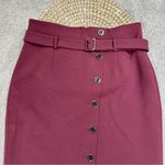 White House | Black Market  Merlot Pencil Skirt Button Front High Waisted Office 8 Photo 4