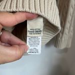 L.L.Bean V Neck 100% Cotton Cable Knit Pullover Beige Sweater Sz M #286482 Photo 4