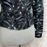 Nanette Lepore  Floral Embroidered Cotton Blazer Jacket Sky Blue Black Size 2 Photo 6