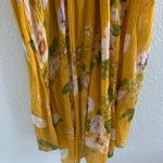 Free People  Baby Doll Hi-Low Floral Tunic Boho Mustard Gold Yellow Small Photo 8