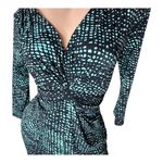 FOREVER 21 Contemporary Small Black Aqua Dot Twist Front mini Dress Size Small Photo 3