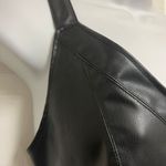 ZARA Black Faux Leather Cut Out Crop Top Photo 5