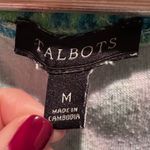 Talbots Blue Green Terrycloth Tunic Top Sz Medium Medallion Printed Beach Boho Photo 2