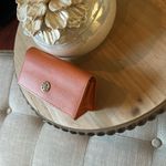 Tory Burch Orange Leather Fold Over Sunglasses Case Photo 1