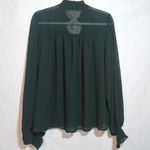1.4.3. Story by Line Up Good Times Pine Green Chiffon Blouse Business NWT Size M Photo 7