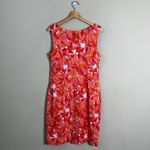 Adrianna Papell  Floral Print Sheath Knee Length Dress Women's 12 Pink Cocktail Photo 4