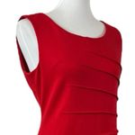Calvin Klein  Sheath Dress Sunburst Ruched Sleeveless Red Crimson Women’s Size 8 Photo 7