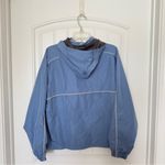 Reebok  Large Blue Full Zip Hooded Windbreaker Polyester Jacket With Pockets‎ Photo 1