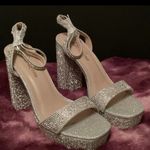 Glamorous Silver Rhinestone Heels Size 6 Photo 0