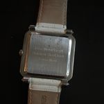 Premier Designs EUC  Elegant White Leather Strap Watch Analogue Square Adjustable Photo 4