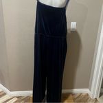 Popsugar  blue velvet spandex strap plus size jumpsuit Photo 7