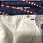 American Eagle Blue/Red Striped Super Stretch Hi Rise Mini Denim Skirt size 14 Photo 11