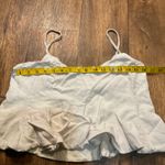 Dress Forum Dress‎ Forum Size Large Linen Babydoll Tank Top Blouse Beige Tan Womens Ruffle Photo 3