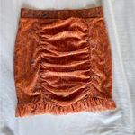 Free People  FP Romi Mesh Ruffle Mini Skirt Orange Floral Y2K Size XS Photo 3