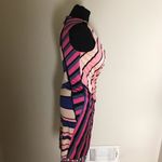 Emilio Pucci  Silk Striped Pink and Navy Wrap Dress Photo 3
