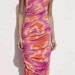 ZARA dress tulle bodycon mesh corsety midi Maxi pink party shower wedding Photo 8