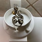 Genuine Smoky Quartz & Citrine Swirl Design Modern Ring 1.83CTW Cocktail Sz 10 Silver Photo 0