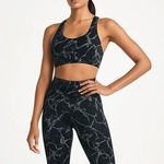 Soul Black Marble Tie Dye Print Yoga Athletic Sports Bra Leggings Pants Set Sz S Photo 0