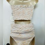 Lost + Wander  Bikini Zebra Print Orange Cream Swimsuit Size Med NWT  Cool Sand Photo 4