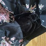 Free People  Black Floral Bow Mini Dress Size Medium Photo 9