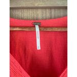 Free People Check On It Faux-Wrap Gauzy Blouse Red/Orange Women’s size XS Photo 8