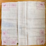 Vintage‎ Embroidered Floral Handkerchief Pink Photo 4