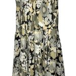 Bob Mackie  Floral A-Line Soft Flowy Knee Length Gray Yellow Skirt Medium Photo 0