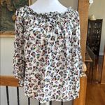 Hayden Floral white multicolor Off-Shoulder Women's blouse paisley boho Photo 1