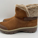 Skechers Women's SN49475 Brown Leather 6" Ankle Boots Faux Fur Size 7.5 Photo 0