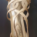 dexflex comfort Beige Strappy Sandals Size 7 1  Inch Wedge Photo 0
