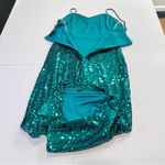 Lulus ‎ Striking Sweetheart Emerald Green Sequin Slit Sleeveless Midi Dress LARGE Photo 6