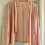 Lush Clothing Lush Soft Pink Draped Open-Front Blazer Size Small | Lightweight Layering Jacket Photo 0