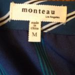 Monteau  blue & teal tie front blouse Photo 2