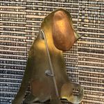 Vintage Dog‎ Brass Copper Silhouette Brooch Pin Brass Handmade Gold Photo 1