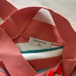 Aritzia  Babaton Sculpt Knit Criss Cross Cropped Tank Turquoise Blue and Grapefruit Coral Photo 2