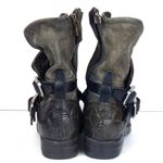 36.5 A.S.98 Ipswich Leather Suede Ankle Zip Biker Boots Buckles Studs .5 US Rock Photo 4